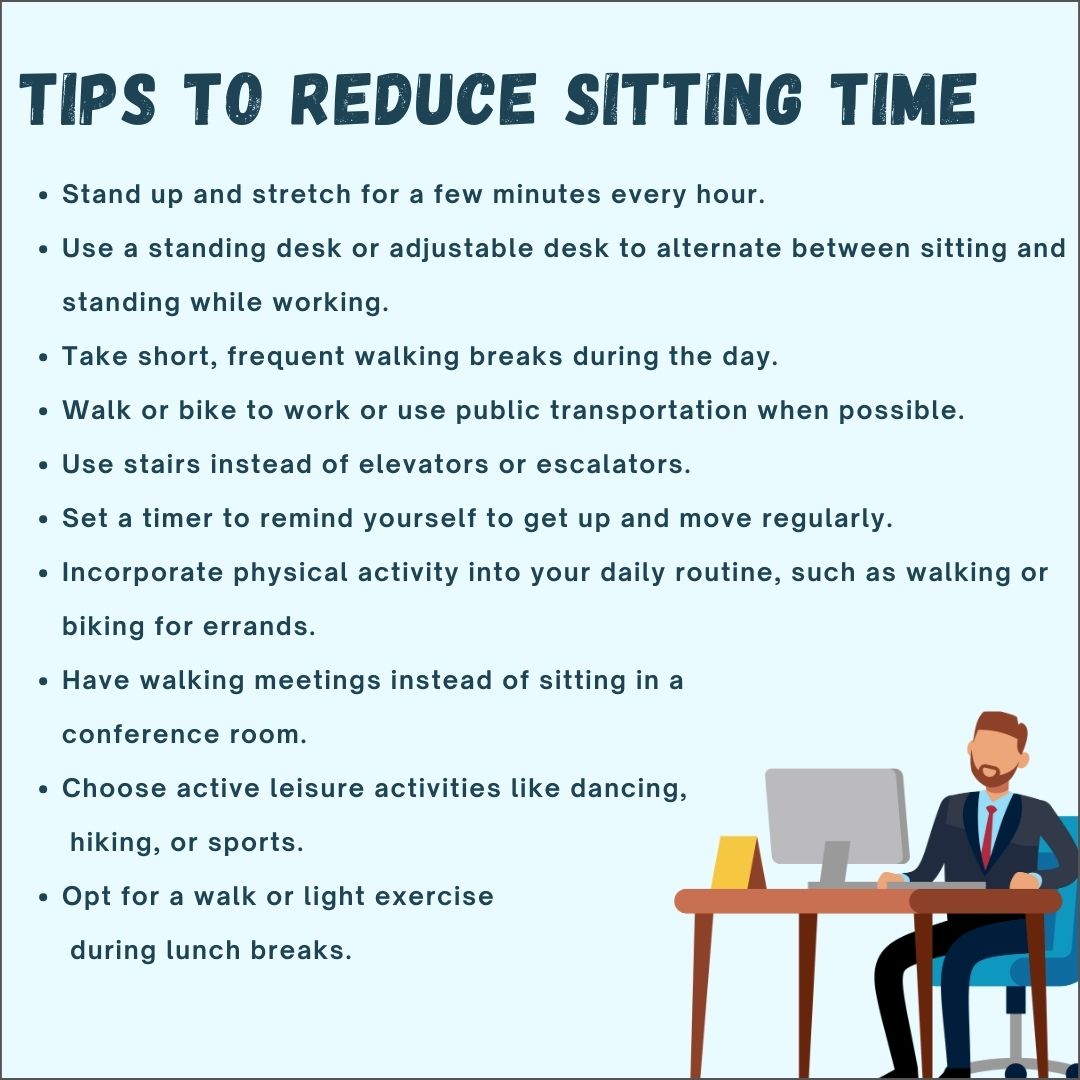 Tips to reduce sitting time